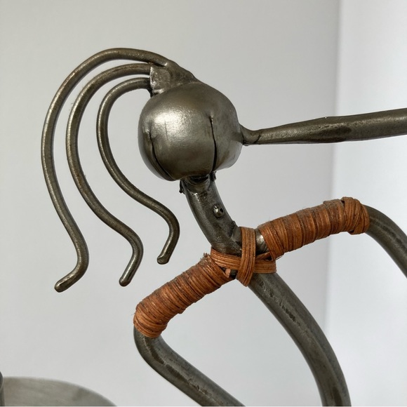 Metal Rattan MCM Candle Holders Band Horn Jazz Wire Art Sturdy Musical Decor - Picture 7 of 12